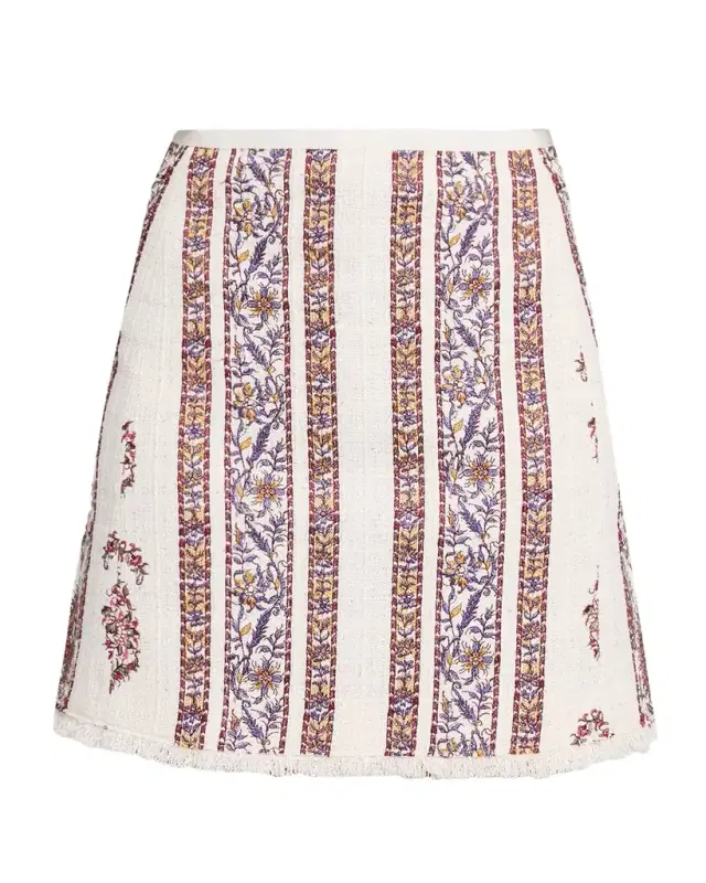 Floral Bouclé A-Line Mini Skirt
