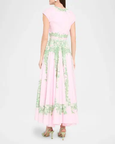 Giambattista Valli Garland Cotton Gathered Cap-Sleeve Maxi Dress | Thumbnail 3 Giambattista Valli Garland Cotton Gathered Cap-Sleeve Maxi Dress | Thumbnail 3