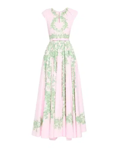 Giambattista Valli Garland Cotton Gathered Cap-Sleeve Maxi Dress | Thumbnail 1 Giambattista Valli Garland Cotton Gathered Cap-Sleeve Maxi Dress | Thumbnail 1