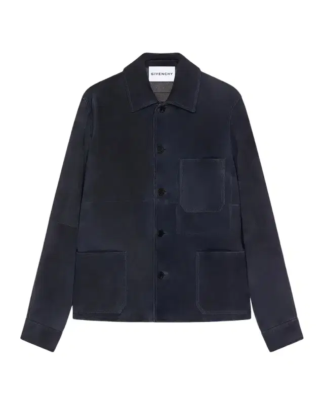 Men 's Leather Patch-Pocket Shirt Jacket