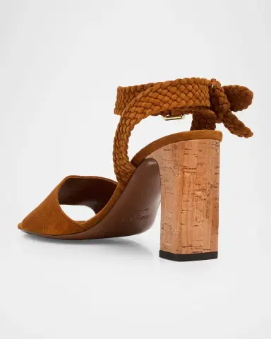 Jimmy Choo Rori 85 Suede Braided-Strap Sandals | Thumbnail 4