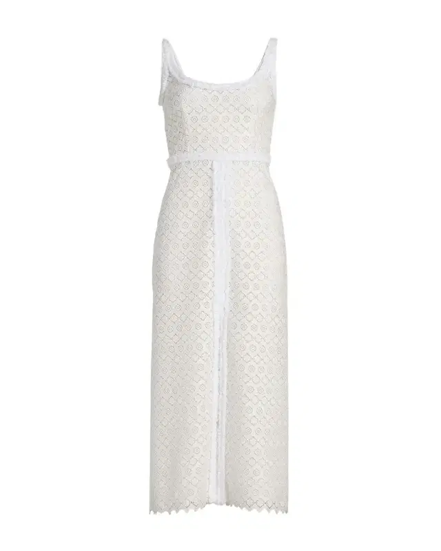 Floral Macramé Sleeveless Midi Dress Floral Macramé Sleeveless Midi Dress