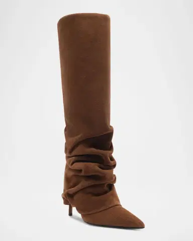 Schutz Mikki Up Cloak Draped Suede Knee-High Boot | Thumbnail 3 Schutz Mikki Up Cloak Draped Suede Knee-High Boot | Thumbnail 3