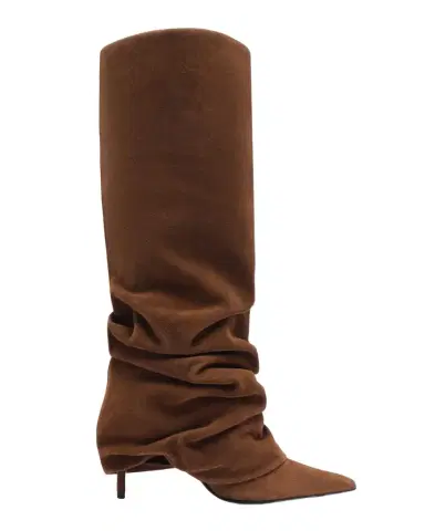 Schutz Mikki Up Cloak Draped Suede Knee-High Boot | Thumbnail 1 Schutz Mikki Up Cloak Draped Suede Knee-High Boot | Thumbnail 1