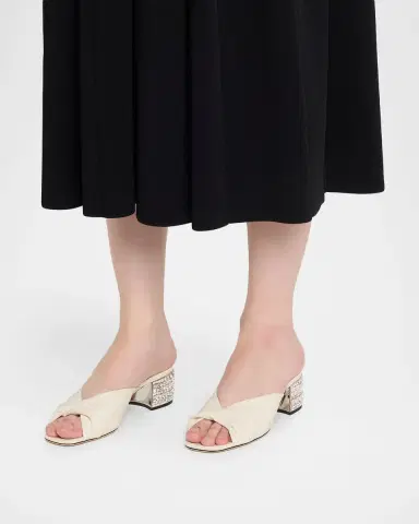 Jimmy Choo Mala 45 Shiny Leather Embellished Block-Heel Sandals | Thumbnail 2