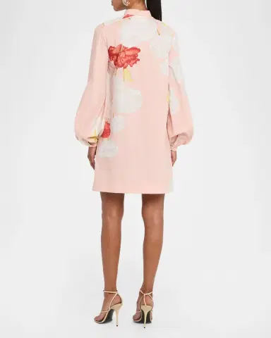 Giambattista Valli Floral-Print Cotton Balloon-Sleeve Mini Shirtdress | Thumbnail 3 Giambattista Valli Floral-Print Cotton Balloon-Sleeve Mini Shirtdress | Thumbnail 3