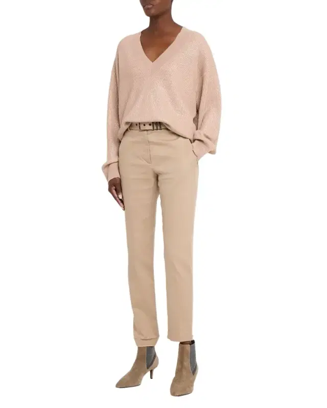 Sparkling Cashmere Oversized V-Neck Sweater