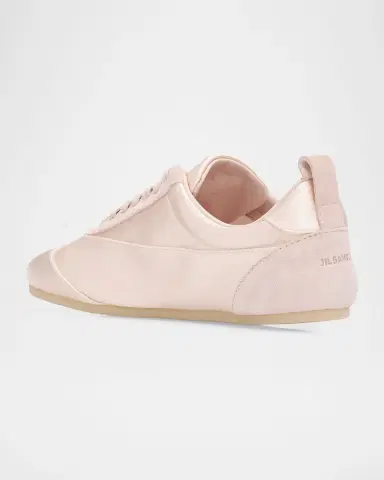 Jil Sander Etage Satin and Suede Low-Top Sneakers | Thumbnail 3 Jil Sander Etage Satin and Suede Low-Top Sneakers | Thumbnail 3
