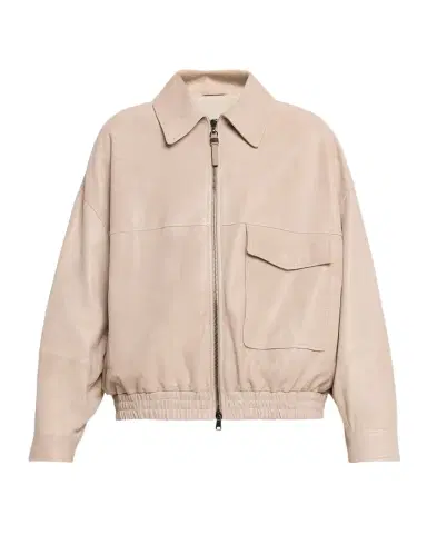 Brunello Cucinelli Glossy Nappa Leather Outerwear Jacket | Thumbnail 1