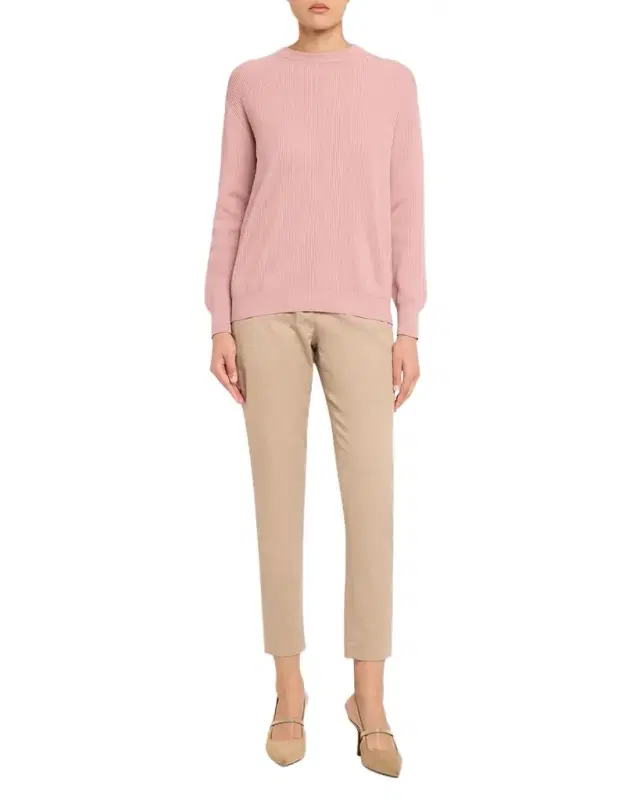 Cotton English Rib Crewneck Sweater