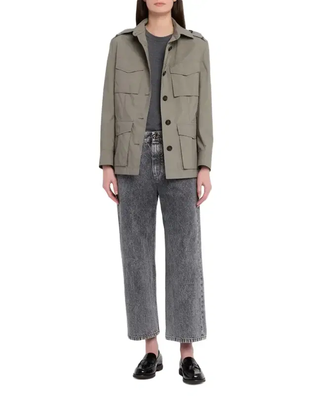 Water-Resistant Cotton Utility Jacket