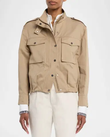 Brunello Cucinelli Techno Cotton Linen Utility Jacket | Thumbnail 2 Brunello Cucinelli Techno Cotton Linen Utility Jacket | Thumbnail 2