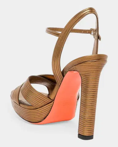 Santoni 100mm Laureen Metallic Leather Platform Sandals | Thumbnail 2 Santoni 100mm Laureen Metallic Leather Platform Sandals | Thumbnail 2