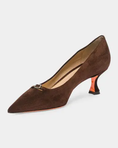 Santoni 55mm Sabine Suede Buckle Pumps | Thumbnail 5 Santoni 55mm Sabine Suede Buckle Pumps | Thumbnail 5