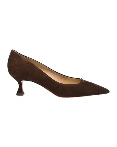 Santoni 55mm Sabine Suede Buckle Pumps | Thumbnail 1 Santoni 55mm Sabine Suede Buckle Pumps | Thumbnail 1