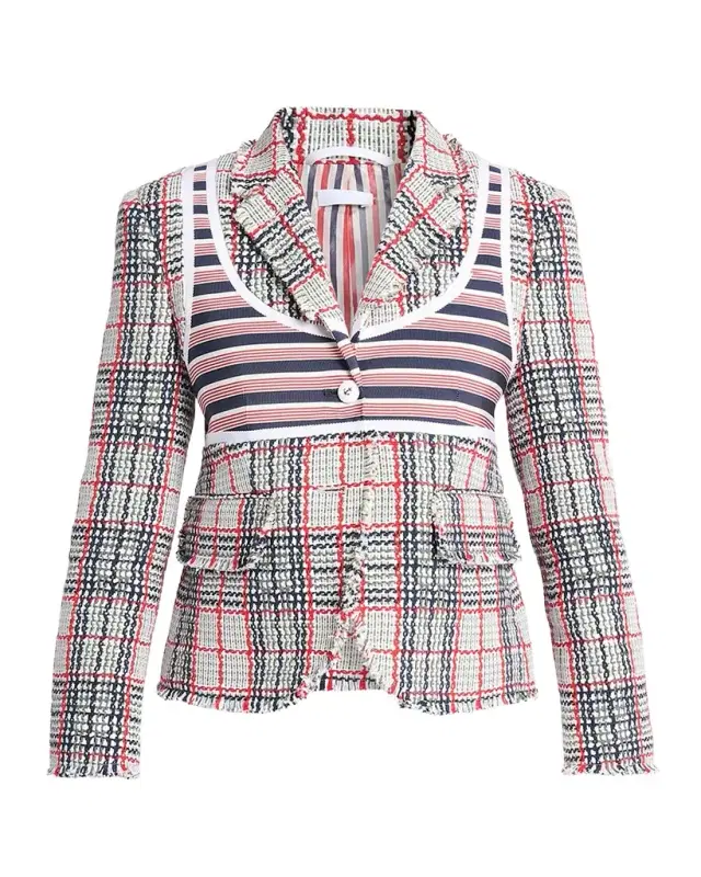 Bikini Trompe L 'oeil Check Single-Breasted Sport Coat