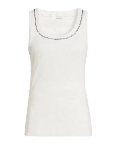 Brunello Cucinelli Monili Scoop-Neck Rib Tank Top | Thumbnail 1