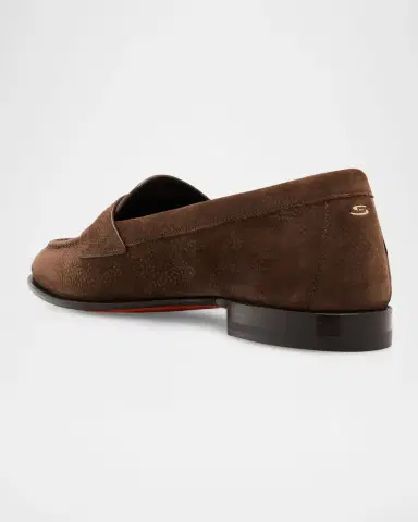 Santoni Suede Penny Loafers | Thumbnail 3