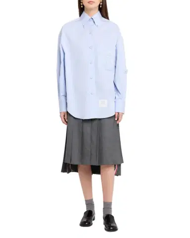 Thom Browne Supersized Crest Embroidered Poplin Shirt | Thumbnail 1