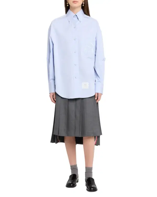 Supersized Crest Embroidered Poplin Shirt