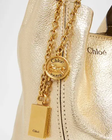 Chloe Spin Mini Tote Bag in Metallic Leather | Thumbnail 6 Chloe Spin Mini Tote Bag in Metallic Leather | Thumbnail 6