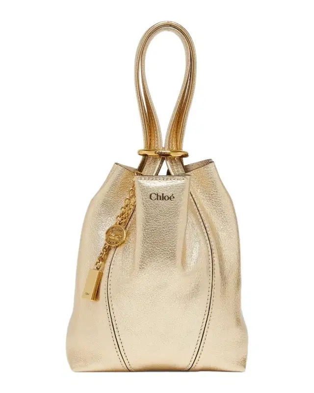 Chloe Spin Mini Tote Bag in Metallic Leather