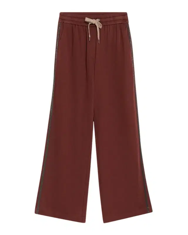 Cotton Silk Wide-Leg Drawstring Pants