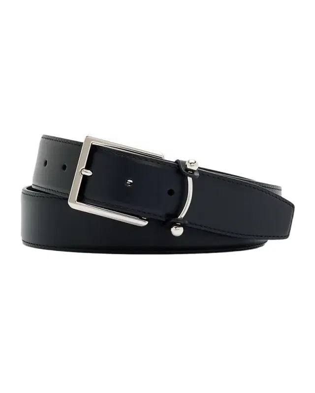 Men 's Chambeliss Collar-Pin Smooth Leather Belt