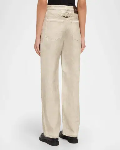 Loewe Coated Denim Cinched Straight-Leg Jeans | Thumbnail 3 Loewe Coated Denim Cinched Straight-Leg Jeans | Thumbnail 3
