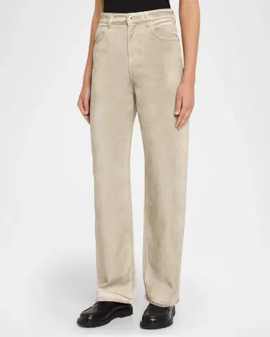 Loewe Coated Denim Cinched Straight-Leg Jeans | Thumbnail 4 Loewe Coated Denim Cinched Straight-Leg Jeans | Thumbnail 4
