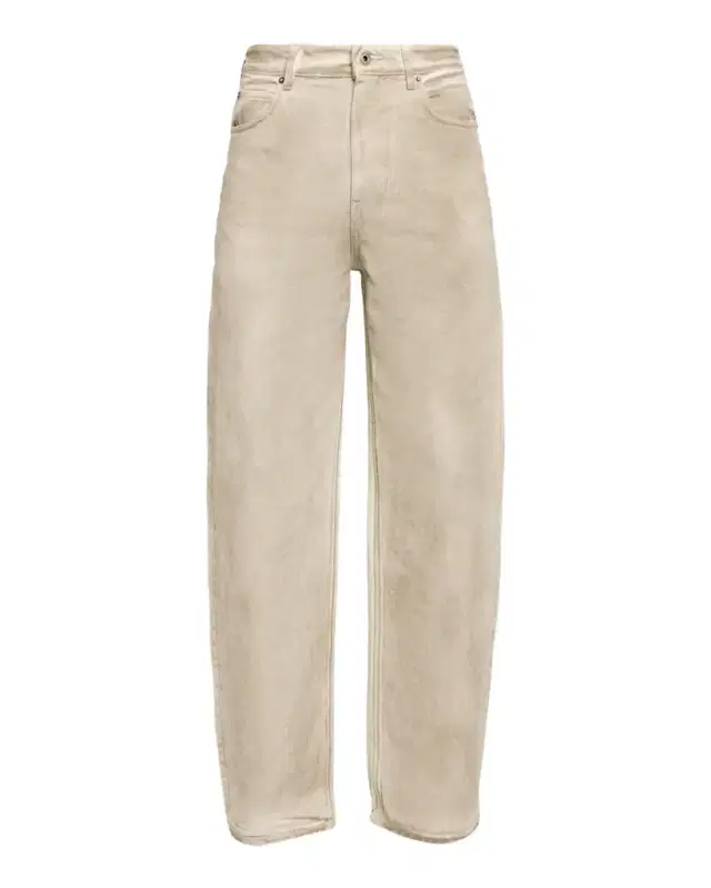 Coated Denim Cinched Straight-Leg Jeans