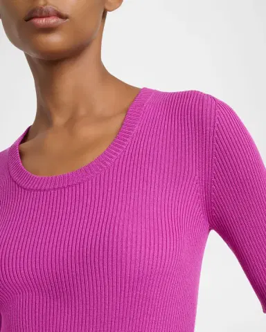 Chloé Short-Sleeve Ribbed Scoop-Neck Sweater | Thumbnail 5