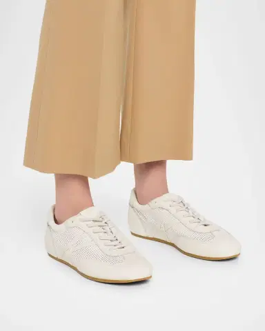 Veronica Beard Riviera Mixed Leather Slim Trainer Sneakers | Thumbnail 2