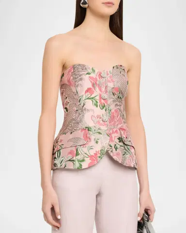Cara Cara Wes Floral Jacquard Corset | Thumbnail 4 Cara Cara Wes Floral Jacquard Corset | Thumbnail 4