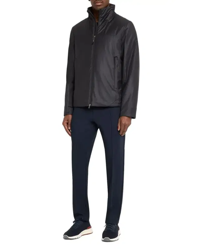 Men 's Padded Virgin Wool and Silk-Blend Flannel Jacket