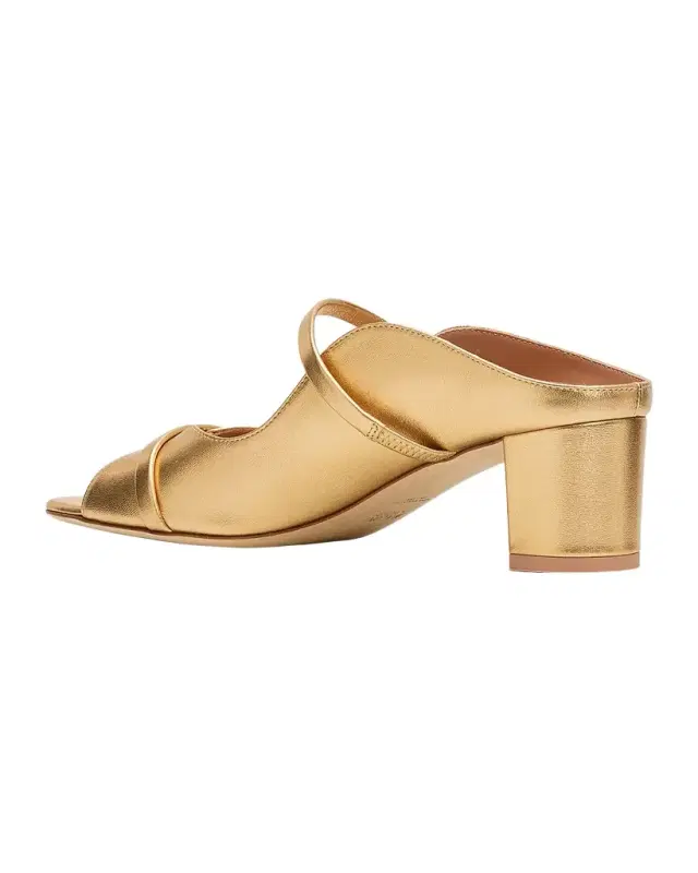 45mm Norah Metallic Leather Mule Sandals