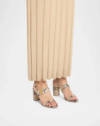 Veronica Beard 75mm Genetta Snake-Embossed Leather Sandals | Thumbnail 2