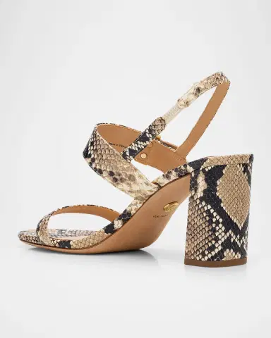 Veronica Beard 75mm Genetta Snake-Embossed Leather Sandals | Thumbnail 4