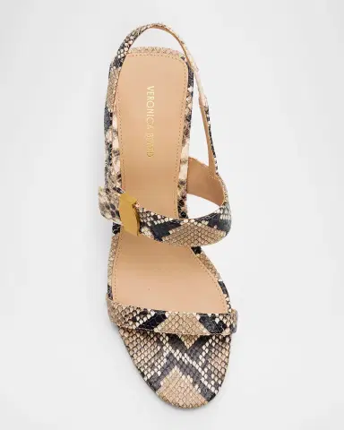 Veronica Beard 75mm Genetta Snake-Embossed Leather Sandals | Thumbnail 6