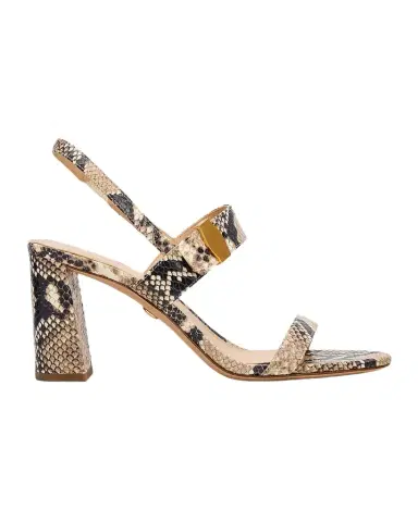 Veronica Beard 75mm Genetta Snake-Embossed Leather Sandals | Thumbnail 1