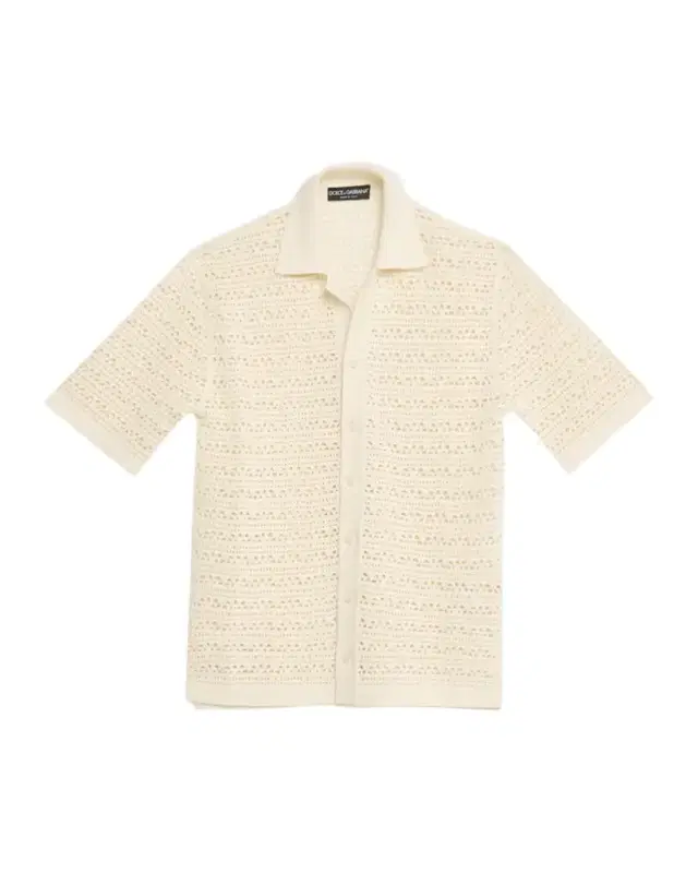 Men 's Crochet Short-Sleeve Button-Down Shirt