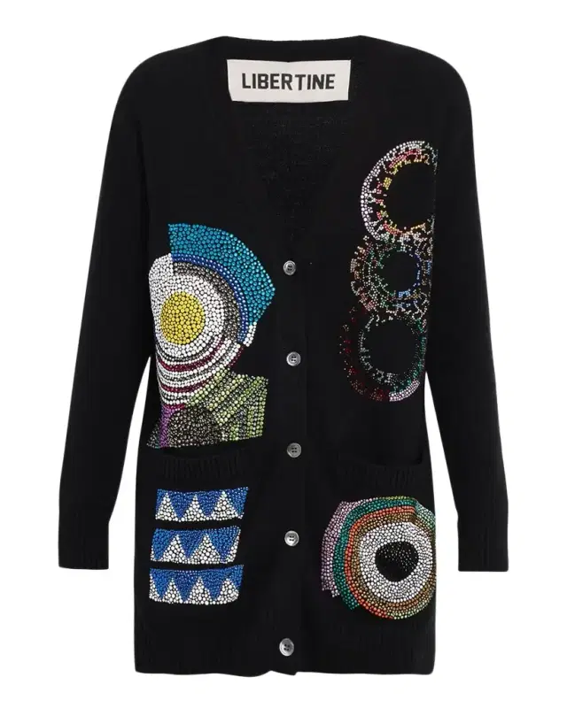 Libertine Sonia Crystal Cashmere Oversized Cardigan