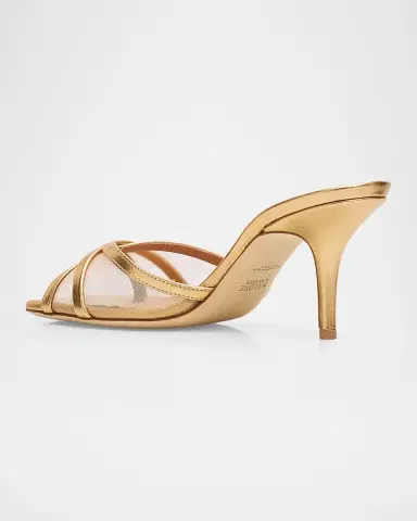 Malone Souliers 70mm Perla Metallic Leather and Mesh Sandals | Thumbnail 2