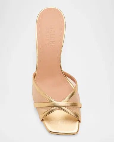 Malone Souliers 70mm Perla Metallic Leather and Mesh Sandals | Thumbnail 4