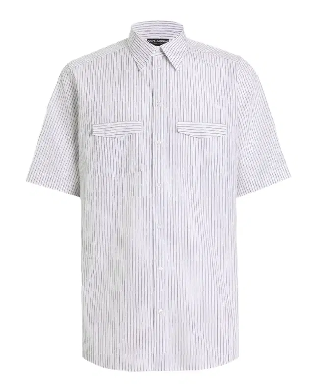 Dolce & Gabbana Men 's Stripe Cotton Poplin Short-Sleeve Shirt