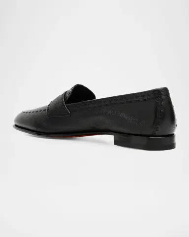 Santoni Marlene Leather Penny Loafers | Thumbnail 4