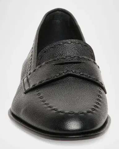 Santoni Marlene Leather Penny Loafers | Thumbnail 5