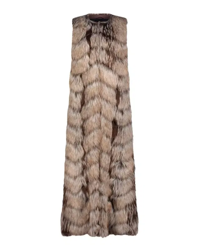 Lyla Grant Fur-Free Floor-Length Faux Fox Vest