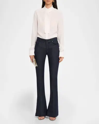 Tom Ford Silk Crepe de Chine Button-Front Blouse | Thumbnail 2 Tom Ford Silk Crepe de Chine Button-Front Blouse | Thumbnail 2