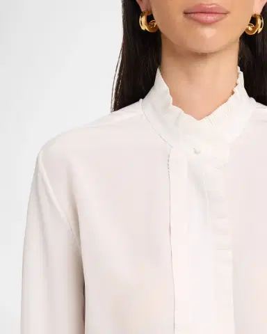 Tom Ford Silk Crepe de Chine Button-Front Blouse | Thumbnail 5 Tom Ford Silk Crepe de Chine Button-Front Blouse | Thumbnail 5